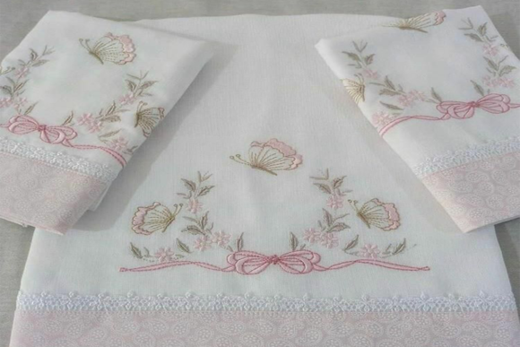 Butterflies and Flowers: A Fresh Embroidery Design