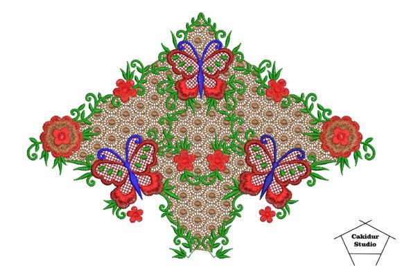 Butterflies Floral Kite: A Delicate Embroidery Gem