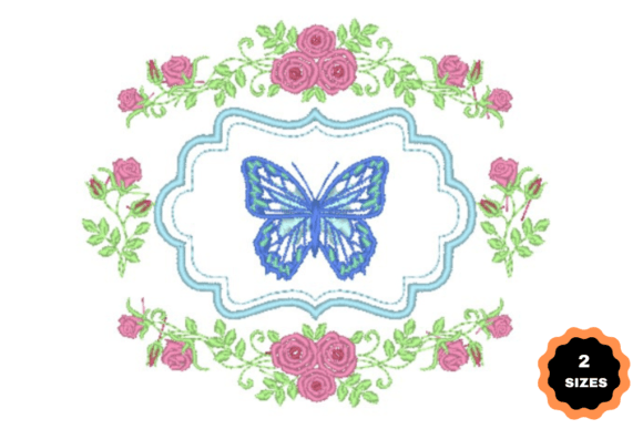 Butterfly and Flowers: A Charming Embroidery Design