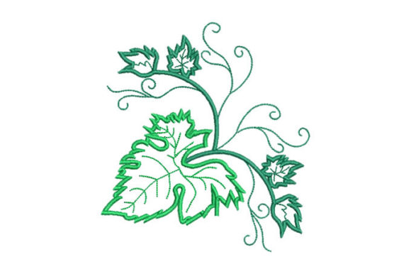 Charming Green Leaf Embroidery for Personalized Gifts