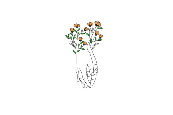 Charming Hands with Flower Embroidery Design
