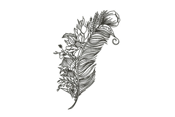 Elegant Feather Embroidery for Dainty Projects