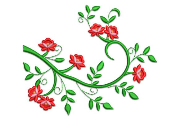 Elegant Floral Branch for Small Business Embroidery