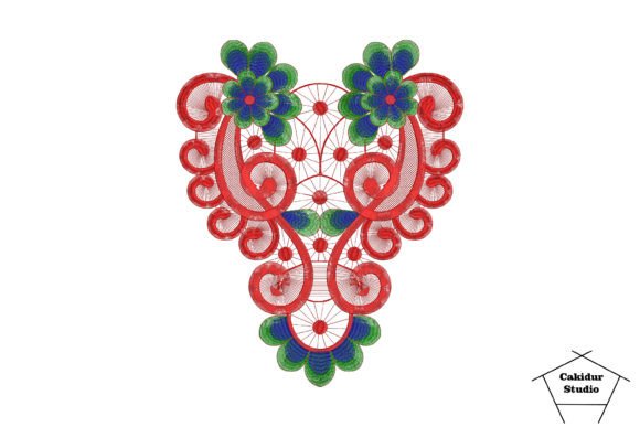 Elegant Floral Ceiling Lamp Embroidery Design