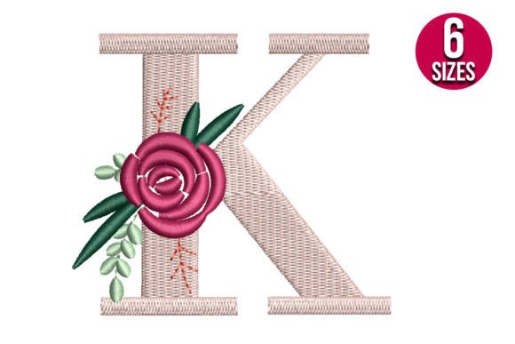 Elegant Floral K for Personalized Embroidery