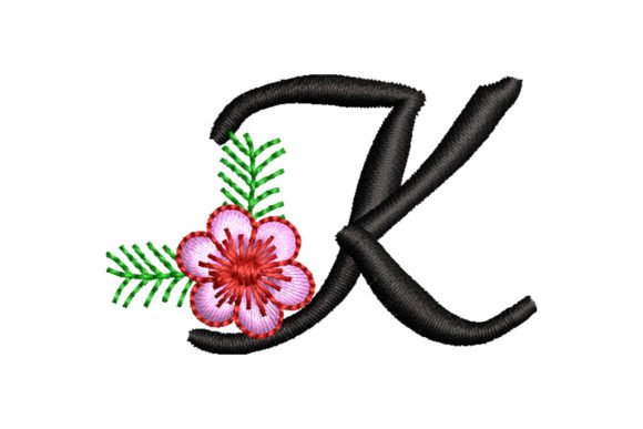 Elegant Floral Letter K for Boutique Apparel