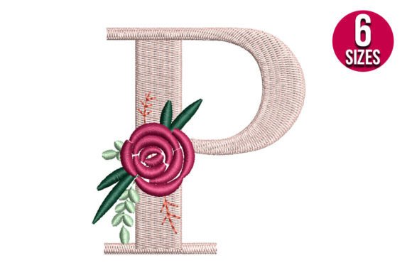 Elegant Floral P for Seasonal Embroidery