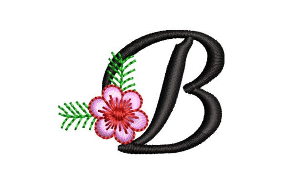 Floral Letter B: A Delicate Embroidery Monogram
