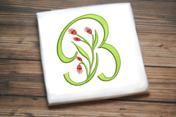 Floral Monogram Letter B: A Charming Embroidery Design