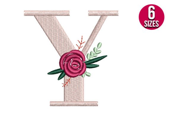 Floral Y for Elegant Holiday Embroidery