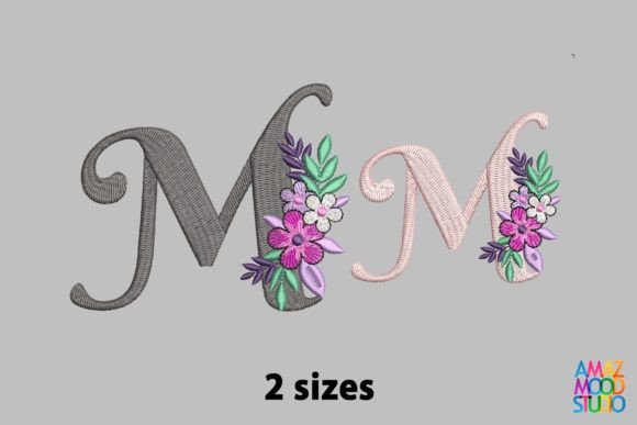 Letter M Floral Monogram: A Fresh Embroidery Choice