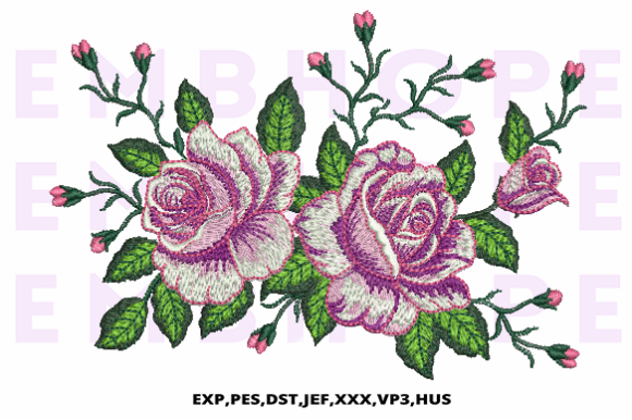 Purple Stitch Flowers: A Versatile Embroidery Design