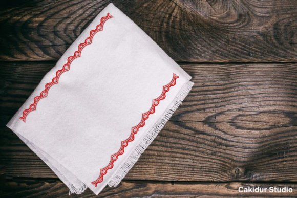 Red Fence Border: A Festive and Elegant Embroidery Design