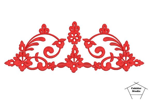 Red Linked Flowers: A Floral Embroidery Delight