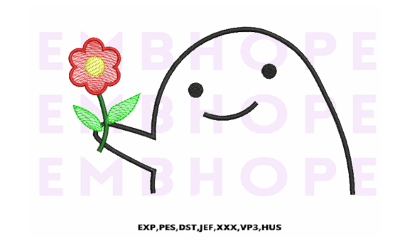 Smiling Face Holding Flower: A Charming Design