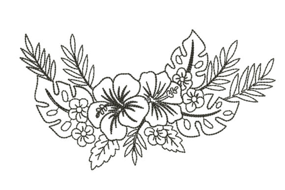 Tropical: A Fresh and Vibrant Embroidery Design