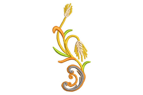 Wheat with Herringbone: A Versatile Embroidery Design